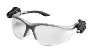 3M 11479-00000 Light Vision 2 Readers 2.5 Diopter Safety Glasses With Gray Nylon Frame, Clear Polycarbonate Anti-Fog Lens And Dual LED Lights, Microfiber Bag And Lanyard (1/EA)