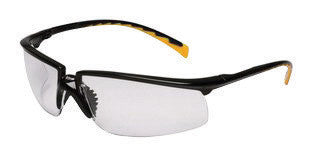 3M 12264-00000 Privo Safety Glasses With Black And Orange Polycarbonate Frame And Clear Indoor/Outdoor Mirror Polycarbonate Anti-Fog Lens (1/EA)