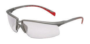3M 12265-00000 Privo Safety Glasses With Red And Silver Polycarbonate Frame And Clear Polycarbonate Anti-Fog Lens (1/EA)