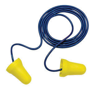 3M 312-1222 Small Single Use E-Z-Fit Bell Shape Polyurethane Foam Corded Earplugs With Vinyl Cord (1 Pair Per Poly Bag, 200 Pair Per Box) (200/PR)
