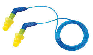 3M 340-8002 Multiple Use UltraFit 27 Triple-Flange PVC Corded Earplugs With Vinyl Cord And Pistol-Grip Handle (1 Pair Per Poly Bag, 100 Pair Per Box) (100/PR)