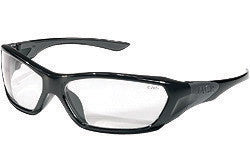 Crews FF120 ForceFlex Safety Glasses With Opaque Black Thermo Plastic Urethane Frame, Clear Polycarbonate Duramass Anti-Fog Anti-Scratch Lens And Black Temple Sleeve (1/EA)