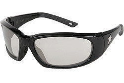 Crews FF319AF ForceFlex Ultra-Flexible Regular Safety Glasses With Black Thermoplastic Urethane Frame, Clear Indoor/Outdoor Mirror Polycarbonate Anti-Fog Anti-Scratch Lens And Black Temple Sleeve (12/PR)