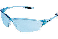 Crews LW213 Law 2 Safety Glasses With Light Blue Nylon Frame, Light Blue Polycarbonate Duramass Anti-Scratch Lens And TPR Nose Pad And Black Temple Sleeve  (1/EA)