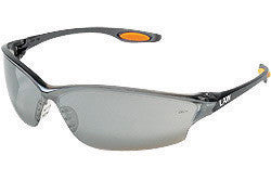 Crews LW217 Law 2 Safety Glasses With Smoke Nylon Frame, Silver Mirror Polycarbonate Duramass Anti-Scratch Lens And TPR Nose Pad And Orange Temple Sleeve  (1/EA)