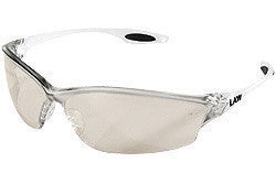 Crews LW219 Law 2 Safety Glasses With Clear Nylon Frame, Clear Indoor/Outdoor Mirror Polycarbonate Duramass Anti-Fog Anti-Scratch Lens And TPR Nose Pad And Black Temple Sleeve  (1/PR)