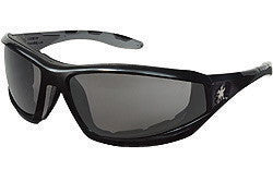 Crews RP212AF Reaper Regular Safety Glasses With Black Polycarbonate Frame, Gray Polycarbonate Duramass Anti-Fog Anti-Scratch Lens And Gray Temple Sleeve And Removable Foam Gasket (1/PR)