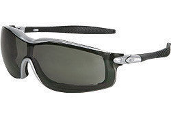 Crews RT122AF Rattler Safety Glasses With Silver Nylon Frame, Gray Polycarbonate Duramass Anti-Fog Anti-Scratch Lens And Adjustable Head Band (1/PR)