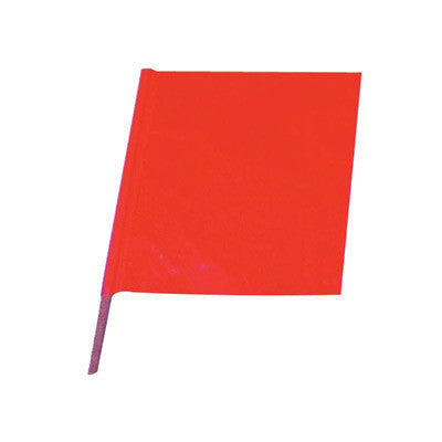 Cortina Safety Products 03-229-3417 18" X 18" Red And Orange Heavy Duty Vinyl Handheld Warning Flag With 24" Wood Dowel Handle (1/EA)