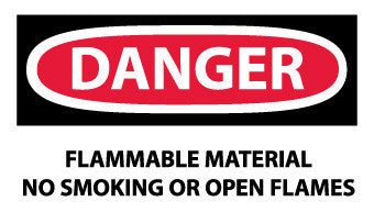 NMC D117AP-DANGER, FLAMMABLE MATERIAL, NO SMOKING OR OPEN FLAMES, 3X5, PS VINYL (PAK OF 5)
