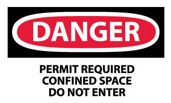 NMC D360AP-DANGER, PERMIT REQUIRED CONFINED SPACE DO NOT ENTER, 3X5, PS VINYL (PAK OF 5)