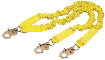 DBI/SALA 1244409 6' Shockwave2 1 15/16" Polyester Tubular Web Twin-Leg Tie-Off Shock-Absorbing Lanyard With Snap Hook And Aluminum Rebar Hooks On Leg Ends (1/EA)