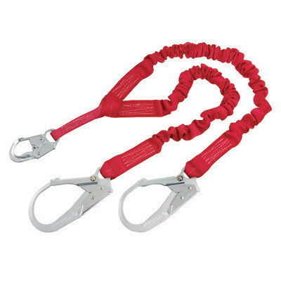 DBI/SALA 1340161 6' PROTECTA PRO Stretch 1 15/16" Polyester Tubular Web Twin-Leg 100% Tie-Off Shock-Absorbing Lanyard With Self-Locking Snap Hook At Center And Self-Locking Steel Rebar Hook At Leg Ends (1/EA)