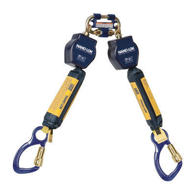 DBI/SALA 3101276 6' Nano-Lok Twin Leg Self-Retracting Dyneema Polyester Web Lifeline With Quick Connector Anchorage Connection And (2) Aluminum Snap Hooks (1/EA)