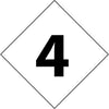 NMC DCN64-NFPA  LABEL NUMBER, 4, 6'' (5/PK), PS VINYL (PAK OF 5)