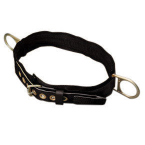 Miller 124NLBK by Honeywell Large 39" - 47" 1 3/4" Nylon Web Body Belt With Tongue Buckle And (2) Side D-Rings (1/EA)