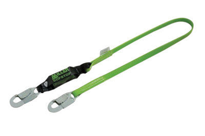 Miller 913PC/6FTGN by Honeywell 6' Vinyl Coated Web Single-Leg Shock-Absorbing Lanyard With (2) Locking Snap Hooks And SofStop Shock Absorber (1/EA)