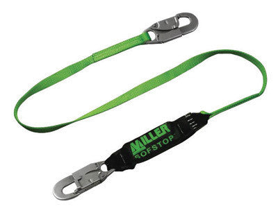 Miller 913TWLS-Z7/6FG by Honeywell 6' HP Nylon Web Single-Leg Lanyard With (2) Locking Snap Hooks And SofStop Shock Absorber (1/EA)