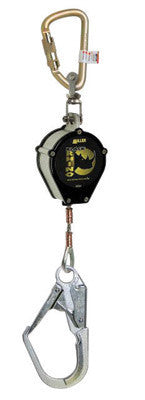 Miller CFL2Z79FT by Honeywell 9' Black Rhino Self-Retracting Stainless Steel Wire Rope Lifeline With Steel Twist-Lock Carabiner Unit Connector And Locking Swivel Snap Hook With Load Indicator Lanyard Connectorr And ANSI Z359 Certification (1/EA)