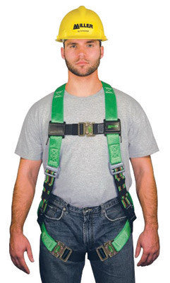 Miller P950QC/UGN by Honeywell Universal DuraFlex Python Ultra Full Body Style Green Harness With Back D-Ring, Friction Shoulder Strap Buckle, Quick Connect Chest And Leg Strap Buckle, Sub-Pelvic Strap And Lanyard Ring (1/EA)