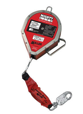 Miller RL65G-Z7LE/65FT by Honeywell 65' MightyLite Leading Edge Self-Retracting 3/16" Galvanized Wire Rope Lifeline With Shock Absorbing Pack (1/EA)