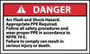 NMC DGA58AP-DANGER, ARC FLASH AND SHOCK HAZARD APPROPRIATE PPE REQUIRED FOLLOW ALL SAFETY PROCEDURES AND WEAR PROPER PPE IN ACCORDANCE TO NFPA 70E..., 3X5, PS VINYL (PAK OF 5)