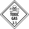 NMC DL126AL-DOT SHIPPING LABELS, TOXIC GAS 2.1, 4X4, PS PAPER (1 ROLL)
