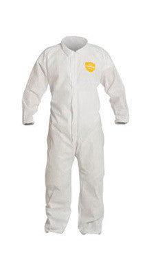 DuPont PB125SWH2X0025 2X White SafeSPEC 2.0 12 mil ProShield Basic Chemical Protection Coveralls With Laydown Collar, Elastic Wrists, Ankles And Waist (25/EA)