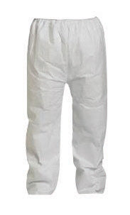 DuPont TY350SWHLG005000 Large White Safespec 2.0 5.4 mil Tyvek Disposable Pants With Elastic Closure, Open Ankles And Elastic Waist (50 Per Case) (1/PR)