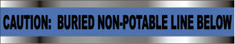 NMC DT2 BNPW-DETECTABLE UNDERGROUND TAPE, CAUTION NON POTABLE WATER LINE BELOW, 2''X1000' (1 ROLL)