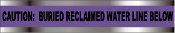 NMC DT3 PRW-DETECTABLE UNDERGROUND TAPE, CAUTION RECLAIMED WATER LINE BELOW, 3''X1000' (1 ROLL)