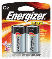 Energizer E93BP-2 Eveready MAX 1.5 Volt C Alkaline Battery With Flat Contact Terminal (2 Per Card) (1/PK)