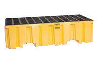 Eagle 1620 51" X 26 1/4" X 13 3/4" Yellow HDPE 2-Drum Spill Containment Pallet With 66 Gallon Spill Capacity And Drain (1/EA)