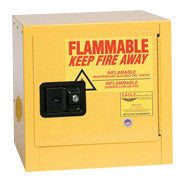 Eagle 1906 16 Gallon Yellow Space Saver 18 Gauge Steel Safety Storage Cabinet With (1) Manual Close Door, (1) Shelf, (2) Vents, Warning Labels And 3-Point Latch System (For Flammable Liquids) (1/EA)