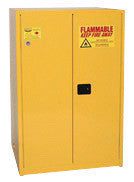 Eagle 1992 90 Gallon Yellow 18 Gauge Steel Safety Storage Cabinet With (2) Manual Close Doors, (2) Shelves, (2) Vents, Warning Labels And 3-Point Latch System (For Flammable Liquids) (1/EA)