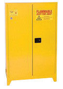 Eagle 9010 90 Gallon Yellow 18 Gauge Steel Safety Storage Cabinet With (2) Self-Closing Doors And (2) Shelves (For Flammable Liquids) (1/EA)