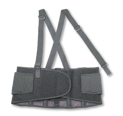 Ergodyne 11382 Small Black ProFlex 100 280D Spandex Economy Standard Back Support With Two-Stage Closure, Rubber Track, Polypropylene Stays And Detachable Suspenders (1/EA)