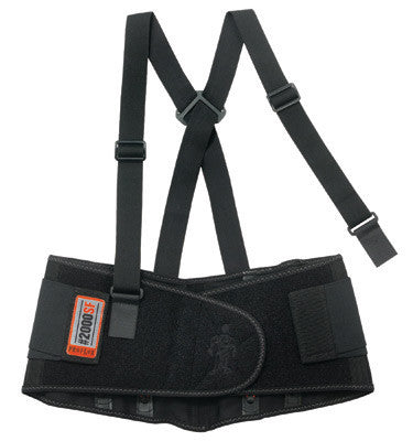 Ergodyne 11283 Medium Black ProFlex 2000SF 840D Spandex High Performance V-Shaped Design Back Support With Two-Stage Closure, Sticky Fingers Stays And Detachable Suspenders (1/EA)
