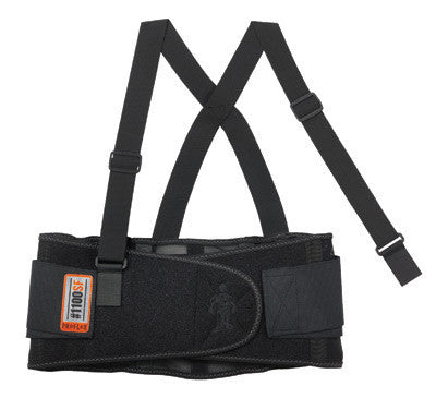 Ergodyne 11603 Medium Black ProFlex 1100SF 280D Spandex Standard Lower Back Support With Two-Stage Closure, Sticky Fingers Stays And Detachable Suspenders (1/EA)