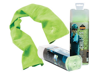 Ergodyne 12439 13" X 29 1/2" Hi-Viz Lime Chill-Its 6602 PVA Evaporative Cooling Towel (1/EA)
