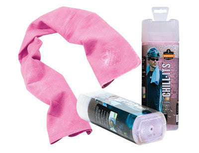 Ergodyne 12442 13" X 29 1/2" Pink Chill-Its 6602 PVA Evaporative Cooling Towel (1/EA)