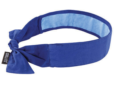 Ergodyne 12567 Solid Blue Chill-Its 6700CT Advanced PVA Evaporative Cooling Bandana With Tie Closure And Towel (1/EA)