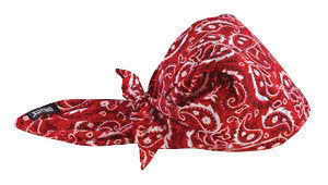 Ergodyne 12583 Red Western Chill-Its 6710CT Advanced PVA Evaporative Cooling Triangle Hat With Tie Closure And Towel (1/EA)