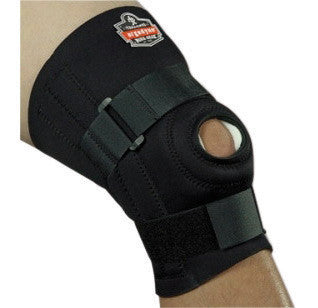 Ergodyne 16542 Small Black ProFlex 620 Neoprene Ambidextrous Knee Sleeve With 2" Hook And Loop Closure, Anterior Pad, Open Patella, (2) Lateral And (2) Medial Spiral Stays (1/EA)