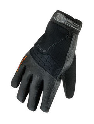 Ergodyne 17325 X-Large Black ProFlex 9002 Half Finger Pigskin Anti-Vibration Gloves With Woven Elastic Cuff, Polymer Palm Pad, Pigskin Leather Palm And Fingers, Low Profile Closure And Neoprene Knuckle Pad (1/PR)
