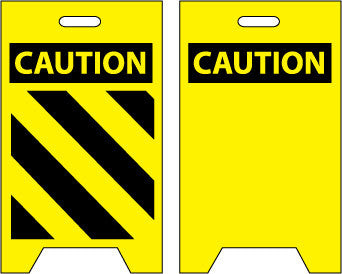 NMC FS15-FLOOR SIGN, DBL SIDE, CAUTION (HAZARD STRIPE) CAUTION (BLANK), 20X12 (1 EACH)