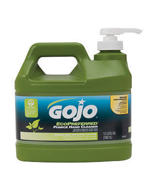 GOJO 0937-04 1/2 Gallon Pump Bottle Eco-Preferred Lime Pumice Hand Cleaner (4/EA)