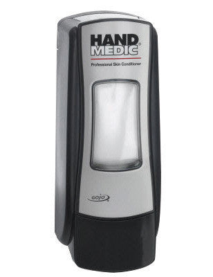 GOJO 8782-06 Brushed Chrome And Black Hand Medic ADX-7 Skin Conditioner Dispenser (6/EA)