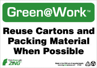 NMC GW1048-REUSE CARTONS AND PACKING MATERIAL WHEN POSSIBLE, 7X10, RECYCLE PLASTIC (1 EACH)