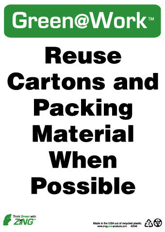 NMC GW2048-REUSE CARTONS AND PACKING MATERIAL WHEN POSSIBLE, 14x10, RECYCLE PLASTIC (1 EACH)